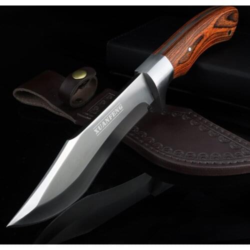 Outdoor knife leather sheath short knife survival knife camping multifunctional knife field self-defense knife