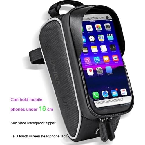 Bike Bag Sunshade Touch Screen Mountain Bike Front Beam Bag Water Repellent Phone Holder Bags With Zipper Bicycle Accessories