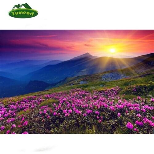 Needwork Diamond Embroidery Landscape 5D DIY Diamond Painting Cross Stitch Flower Sundown Pictures Wall Decorative Hobby Crafts