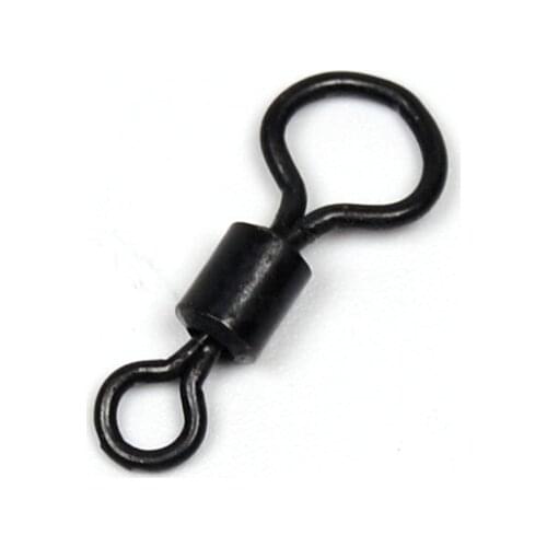 Wifreo [20PCS/Pack] #4 Carp Fishing HC Swivel Dull No Reflective Matt Black Big Eye Carping Terminal Tackle for Helicopter Rig