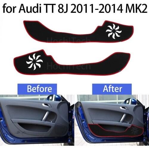 Protection Carpet Door Inside Guard Side Edge Cover for Audi TT 8J 2011-2014 MK2 Car Door Anti Kick Pad Sticker Accessories