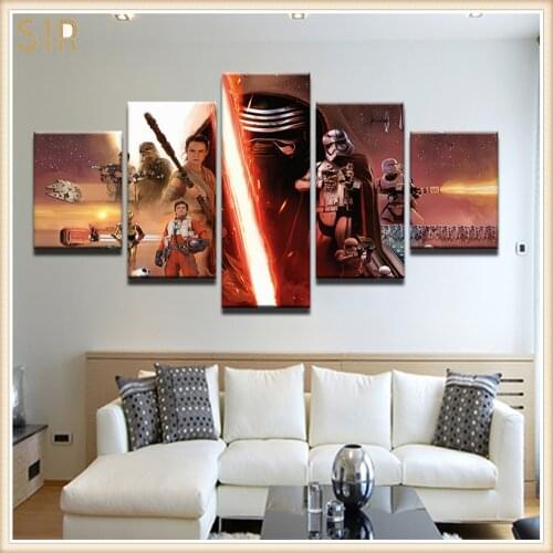 Star War Decorations for 5 Part Movie HD Poster Living Room Decoration Room Decor Anime Wall Art Star War Poster Wall Decor