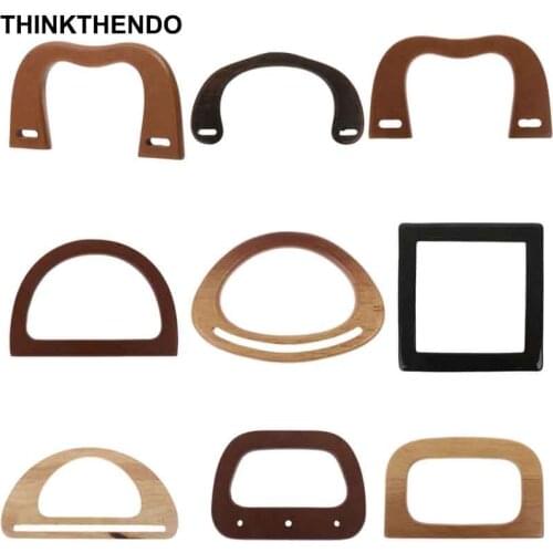 1 Pcs M / D / Square Shape Wooden Bag Handle Replacement for DIY Shoulder Bag Making Handbag Tool