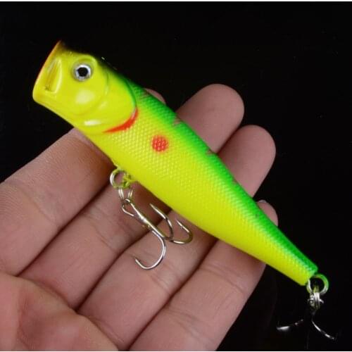 1pcs Fishing Lures 9.5cm/14g Topwater Popper Bait 5 Color Hard Bait Artificial Wobblers Plastic Fishing Tackle With 6# Hooks
