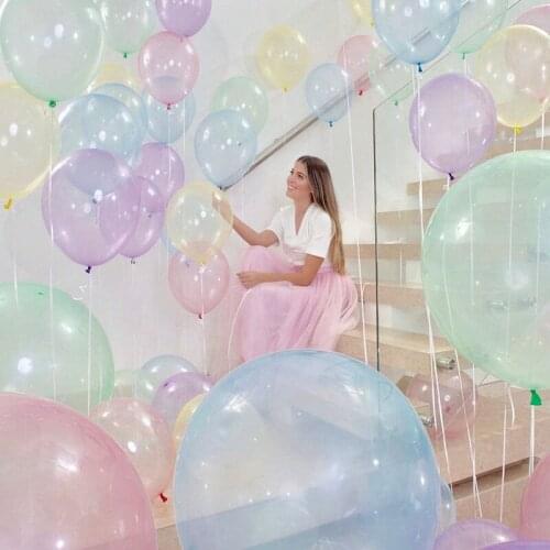 10Pcs 12Inch Crystal Latex Bobo Balloons Colorful Transparent Air Balloon Wedding Birthday Party Decor Helium Inflatable Ball