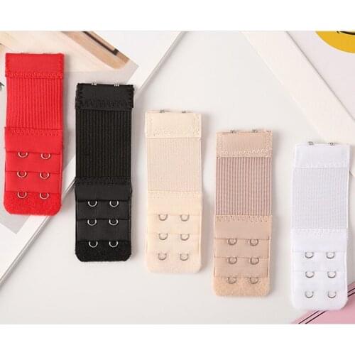 100-30Pcs Nylon 2 Hooks Bra Extender for Womens Elastic Bra Extension Strap Hook Clip Expander Adjustable Belt Buckle Wholesale