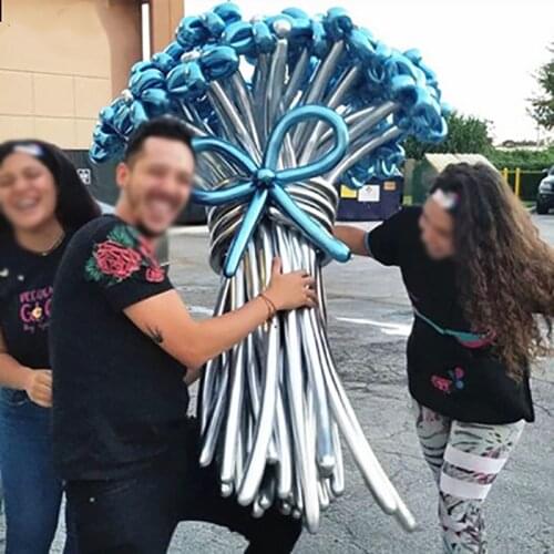 20Pcs Strip Metal Latex Balloon Long Shape Metal Chrome Magic Tying Twisting Balloon Birthday Party Wedding Decor Childrens Toy