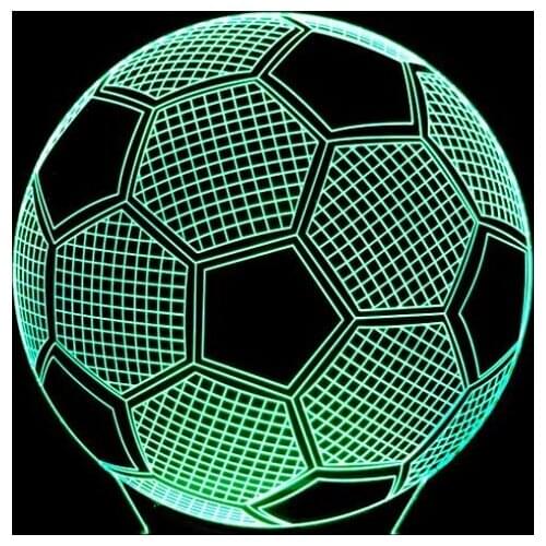 3D visual football LED lamp Multi-colored Acrylic Light Creative gift Home Furnishing 7 color change