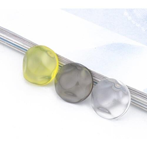 5pcs 20mm Jelly Transparent Round Resin Patch Bead Findings Handmade Ring Cabochon Beads Stud Earring Jewelry Charms Making