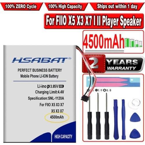 HSABAT X5 4500mAh Battery for FIIO X5 X3 X7 X1 I II Player Speaker