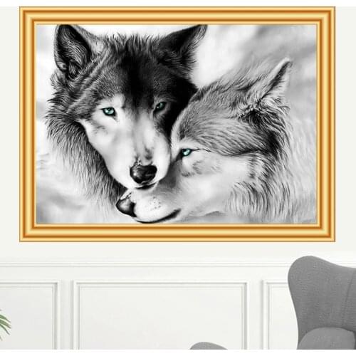 Full Square Round Drill 5D Diamond Painting Wolf DIY Cross Stitch Kit Mosaic Picture Rhinestones Decor Diamond Embroidery Animal