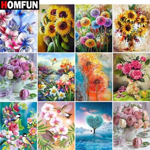 HOMFUN Full Square/Round Drill 5D DIY Diamond Painting "Bouquet landscape" Embroidery Cross Stitch 5D Home Decor Gift