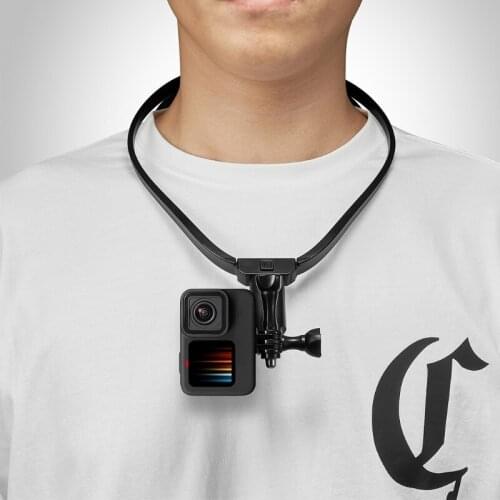 A0NB POV / VLOG Smartphone Selfie Neck Holder Mount for Action Camera and Cell Phone Take Video First-person Perspective