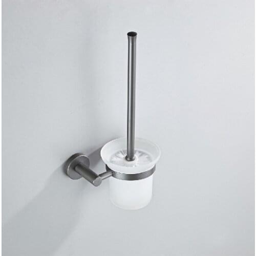 Bathroom Brush Holder Toilet Brush Hanger Rack Lavatory brass Gun Metal Grey Bathroom Accessory