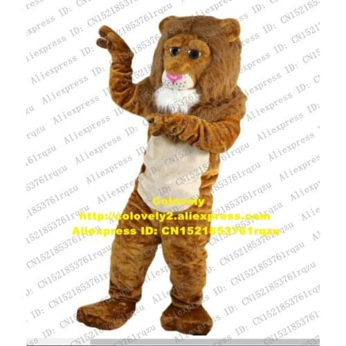 Long Hair Plush Furry Brown Lion Mascot Costume Adult Cartoon Character Outfit Sales Promotion Gather Ceremoniously zz8065