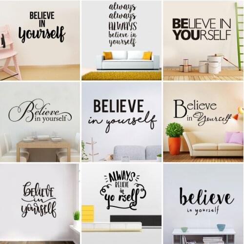 Believe in yourself Vinyl Wall Stickers Inspirational Quote Decal Art Mural Home Decor Office Bedroom Gift