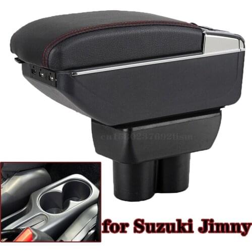 For Suzuki Jimny Armrest box Interior 2007-2015 Parts special Retrofit parts Car Armrest Center Storage box with USB LED light