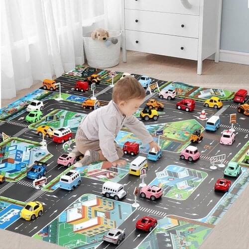 130*100 Baby Educational Mat Children City Traffic Paper Road Carpet Map Boys Girls Developing Play Mat Kids Bedroom Floor Rugs