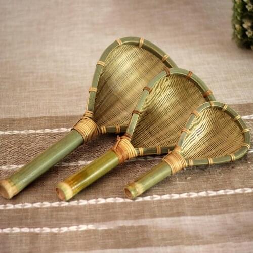 Bamboo Weaving Colander Natural Handmade Weaved Filtered Spoon for Noodles LBShipping