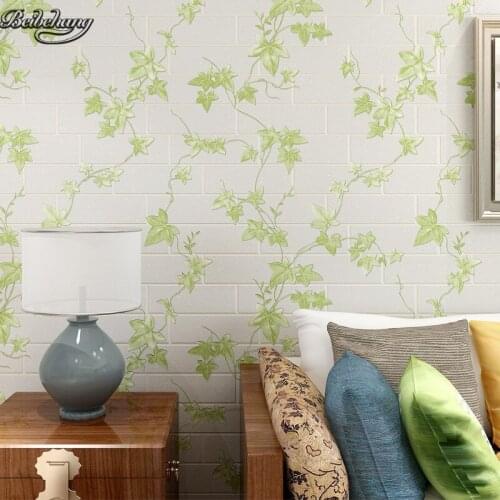 Beibehang Chinese classical fresh bricks pattern maple leaf bedroom living room study background wallpaper
