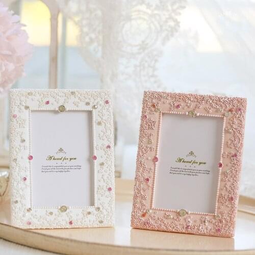Korean style fantasy pink white handmade 5 inch photo frame home bedroom decoration wedding birthday anniversary gift