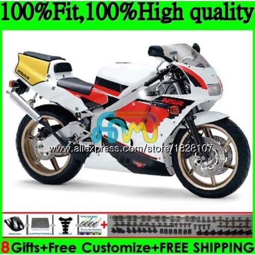 Injection For HONDA NSR 250 MC21 PGM3 NSR250R 90 91 92 93 85BS.75 NSR250 R RR NSR 250R White red top 1990 1991 1992 1993 Fairing