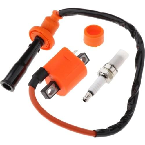 Ignition Coil and Spark Plug,Fit for Suzuki LTZ400 Quadsport 2003-2013,Replace 33410-09F00-Orange