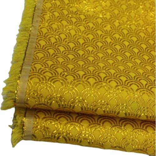 Wide 55" Chinese Costume Lace Lacing Material Trim Diy Metallic Cloth Gold Silk Jacquard Brocade Fabric Fish-scale patterns