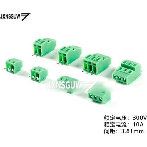 10pcs Terminal KF128L/H 2P 3P spacing 3.81MM Screw PCB terminal block can be spliced 300V/10A