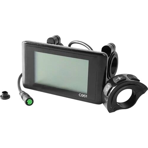 Electric Bike LCD Display Controller Black and White Horizontal Screen C961 Instrument E-bike Accessories