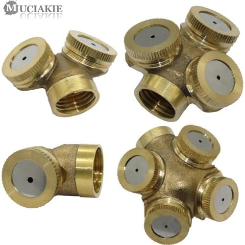 MUCIAKIE 1PC Adjustable 1 2 3 4 Hole High Pressure Brass Spray Misting Nozzle Garden Watering Fog Nozzle Irrigation Tool