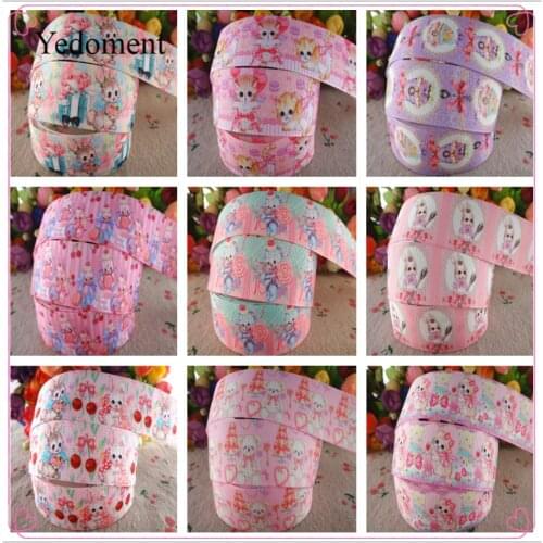 18102507, 1" 25mm 10 yards cute animals printed grosgrain ribbons DIY hair bows handmade materials