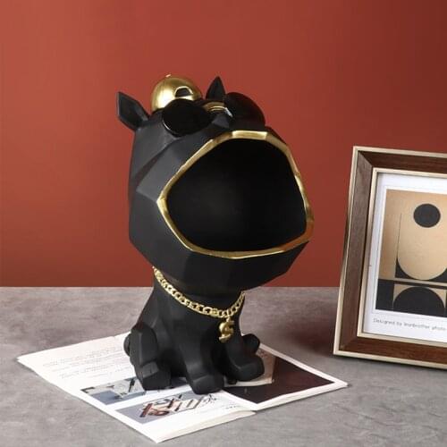 Home Decor 3D Miniature Figurine Cool Dog Table Decoration Storage Box Art Sculpture Modern Living Room Desk Decorations Statue