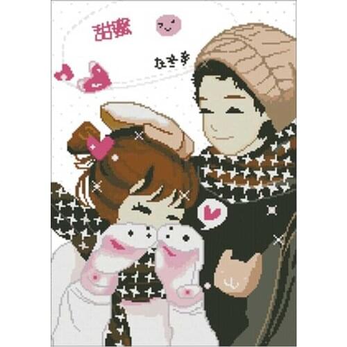 Sweet in winter patterns counted 11CT 14CT 18CT DIY Cross Stitch Sets wholesale Cross-stitch Kits Embroidery Needlework