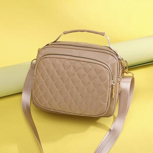 New Korean single shoulder slant cross portable rhombic nylon bag simple large capacity womens bag