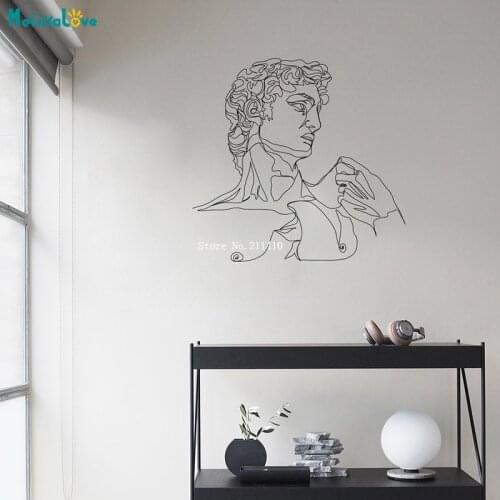 One Line Art Wall Decal Classical Statue Art Sculpture Home Decoration Self-adhesive New Design Handmade Sticker Vinyl YT2925