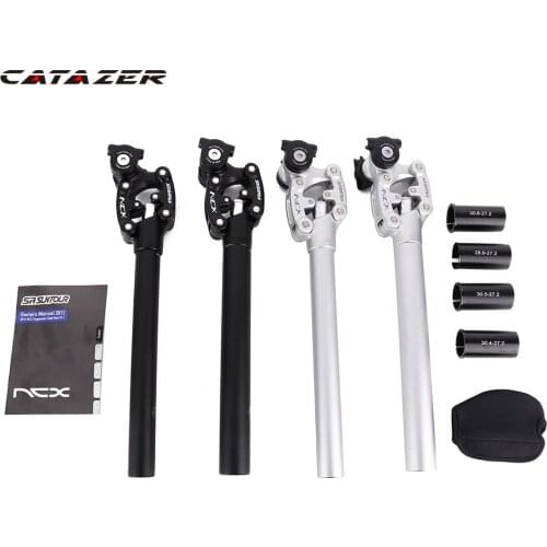 Suntour NCX 27.2 31.6 27.2mm/31.6mm*350mm Sliver Black Seatposts Bicycle Damping Suspension Seatpost Mountain Bicyle Seat Post