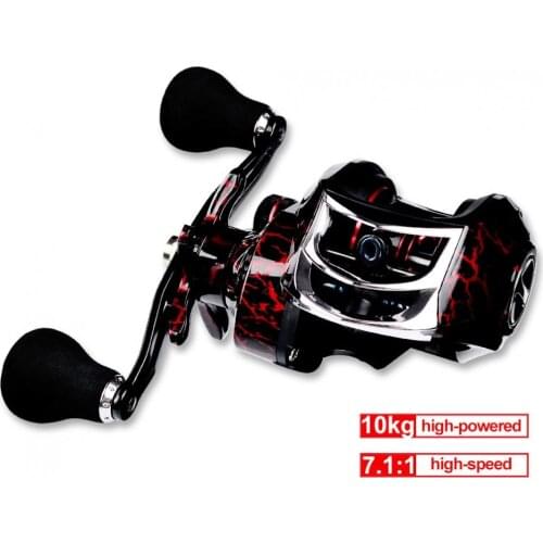 Fishing Baitcasting Reel All Metal Spool 18 +1BB 10kg/22LB Max Drag Force Speed Ratio 7.1:1 Magnetic Metal Casting Fishing Reel