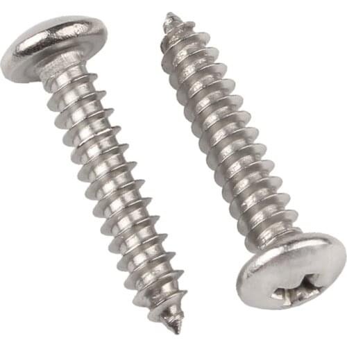 10-100pcs M1 M1.2 M1.4 M1.7 M2 M2.3 M2.6 M3 M4 M5 M6 Stainless steel cross recessed round pan head tapping screws Wood screw