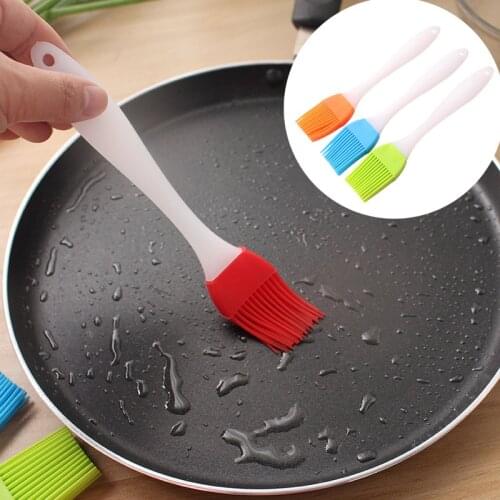 BBQ Brush Pastry Basting Oil Brushes Silicone For Barbecue Bread Cake Butter Baking Tools Multi Color Small 1pc