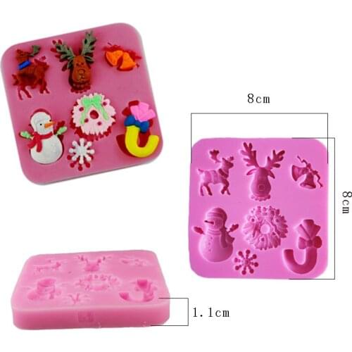 3D Diy Holiday Silicone Tools Decorating Silicon Fondant Jelly/Pudding Cristmas Cake Accessories Mold