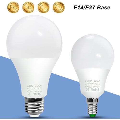 Spot Light LED Bulb E27 20W 18W 15W 12W 9W 6W 3W E14 220V LED Lamp 240V Bombillas LED Light Bulb Home Lighting Spotlight SMD2835