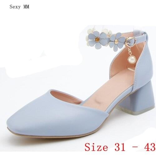 Pumps Women Oxfords Career D'Orsay Shoes Med High Heels Woman Med High Heel Shoes Small Plus Size 31 32 33 - 40 41 42 43