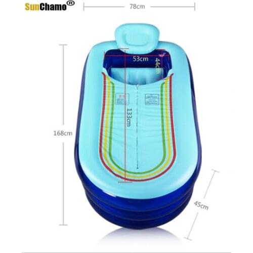 Lengthening Inflatable Bathtub Adult Thickening Tub Folding Heightening Bathtub Plastic Bath Barrel Bath Tub For Adult