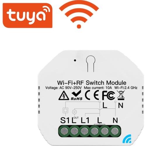 Tuya Wifi Smart Light Switch Diy Breaker Module Smart Life Tuya APP Remote Control Works With Alexa Echo Google Home 1 2 Way
