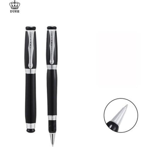 Duke Tutor Vintage Rollerball Pen Black Barrel and White Pearl on Top Ideal for Business Office Home or With Gift Box