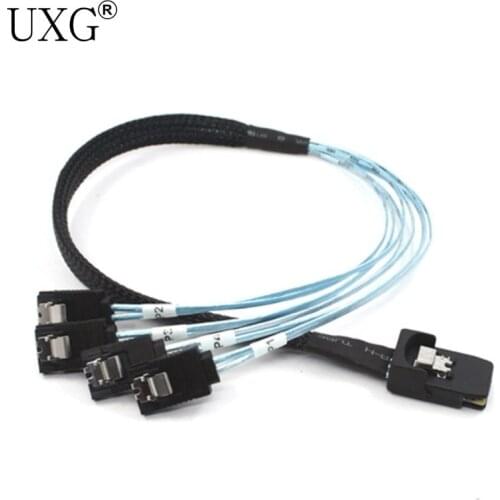 MINI SAS 4i SFF-8087 36P To 4 SATA 7Pin HDD Hard Disk internal cable,1m