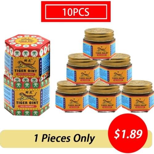 10pcs/lot White Tiger Balm ointment for Headache Toothache Stomachache Pain Relief Balm Anti Dizziness Essential Balm Oil Paste