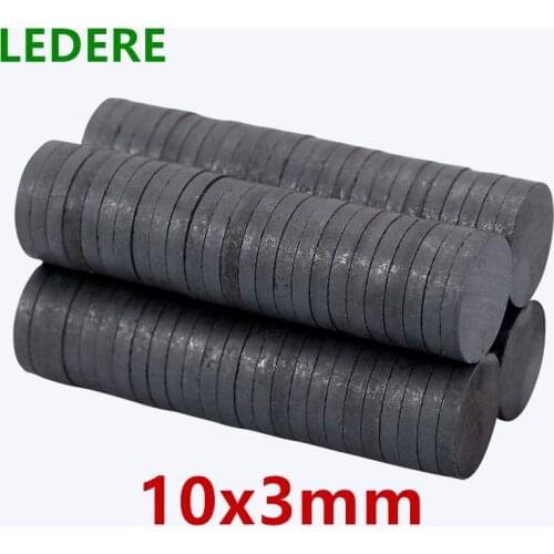 100pc/lot Disk Ferrite Magnet 10x3 mm magnet fridge ferrite magnet ring ferrite magnet for speakers magnet black 10*3 mm mini