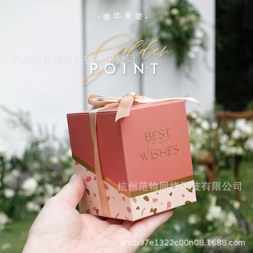 2pcs 2020ins Style High-End Personalized Creative Wedding Tie Candy Box Candy Empty Fresh Packaging Wedding Supplies